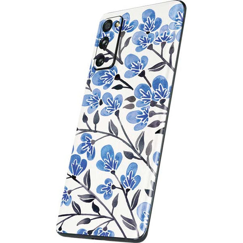 Cat Coq Blue Cherry Blossoms Galaxy S20 Fan Edition Skin